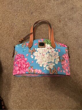 Dooney & Bourke Hydrangea Monogram Ruby Mini Domed Satchel NWT
